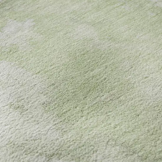 Artichoke Green Ivory And Lavender Abstract Washable Area Rug With UV Protection Photo 7