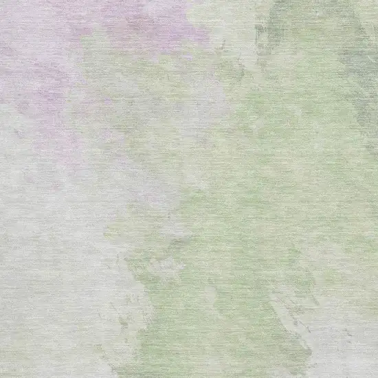 Artichoke Green Ivory And Lavender Abstract Washable Area Rug With UV Protection Photo 2