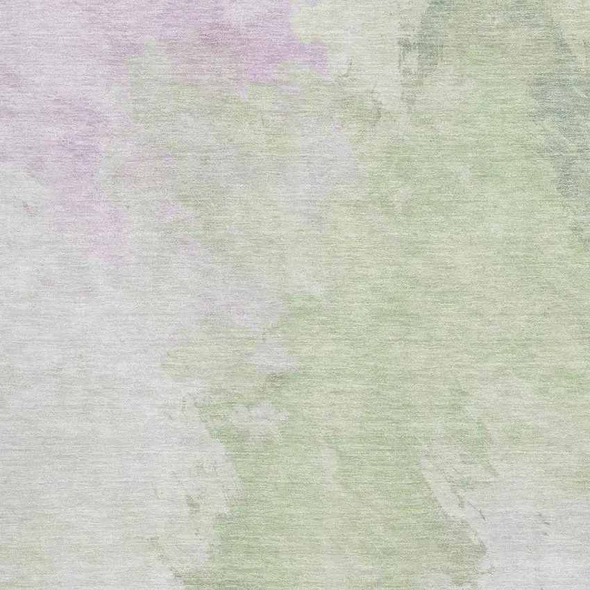 Artichoke Green Ivory And Lavender Abstract Washable Area Rug With UV Protection Photo 2