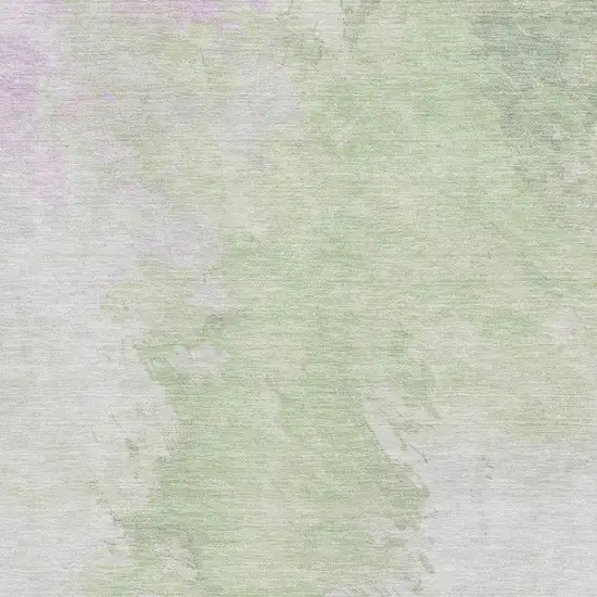 Artichoke Green Ivory And Lavender Abstract Washable Area Rug With UV Protection Photo 2
