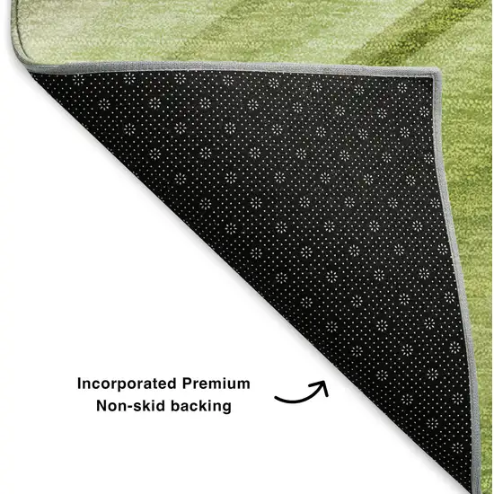 Artichoke Green Ivory And Purple Abstract Washable Area Rug With UV Protection Photo 7