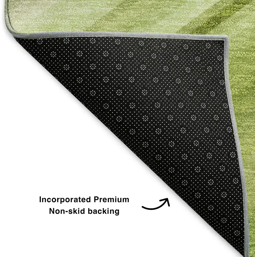 Artichoke Green Ivory And Purple Abstract Washable Area Rug With UV Protection Photo 7