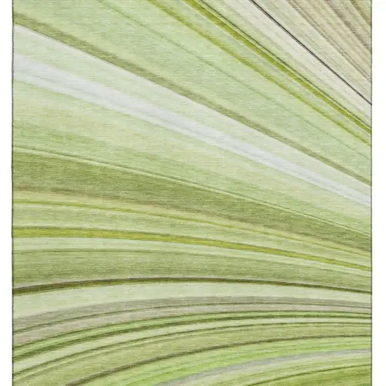 Artichoke Green Ivory And Purple Abstract Washable Area Rug With UV Protection Photo 5