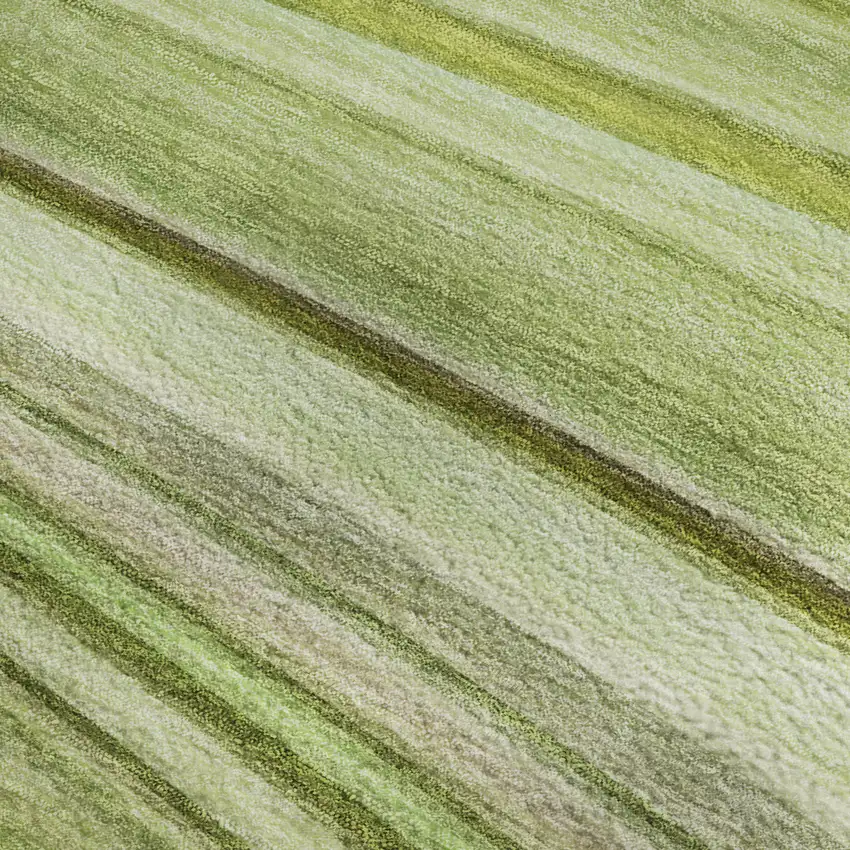 Artichoke Green Ivory And Purple Abstract Washable Area Rug With UV Protection Photo 2