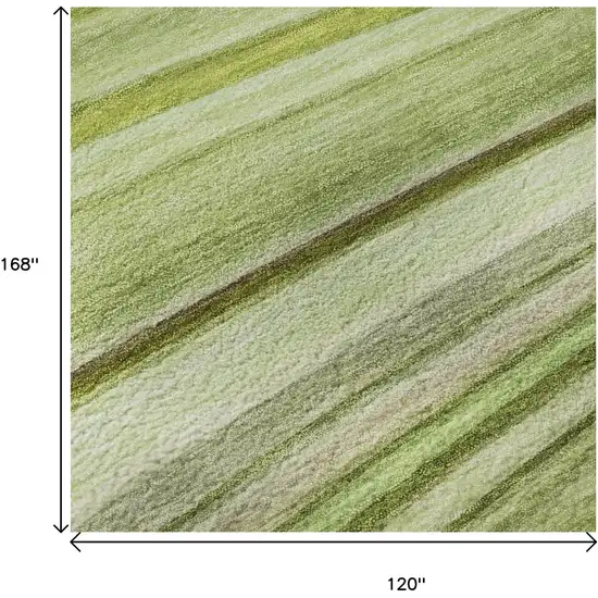 Artichoke Green Ivory And Purple Abstract Washable Area Rug With UV Protection Photo 9