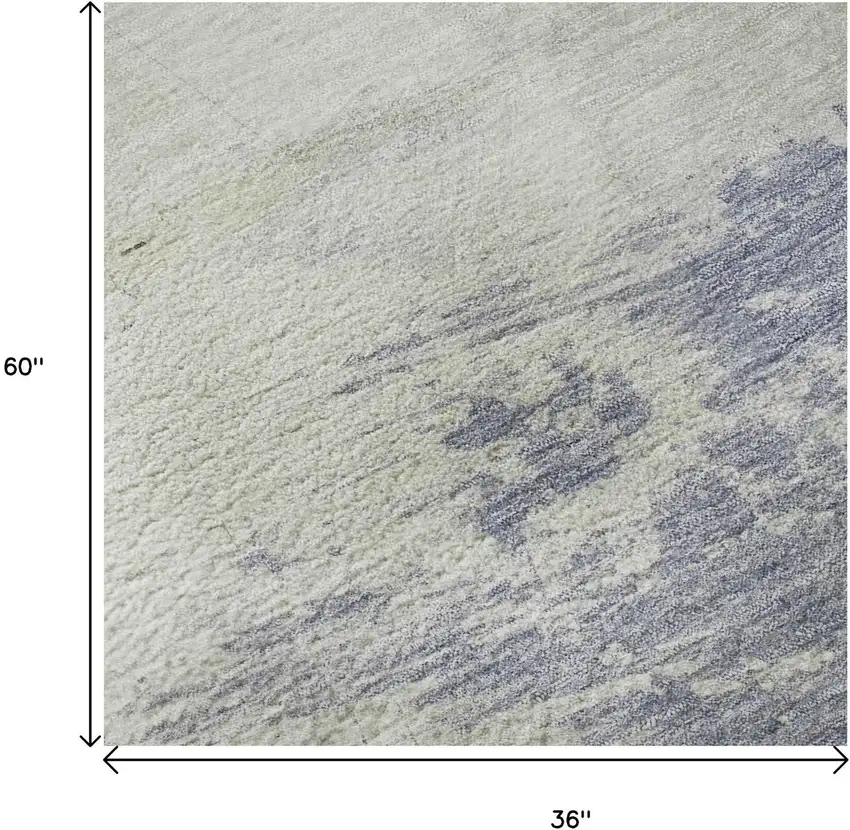 Artichoke Green Lavender And Ivory Abstract Washable Area Rug With UV Protection Photo 9