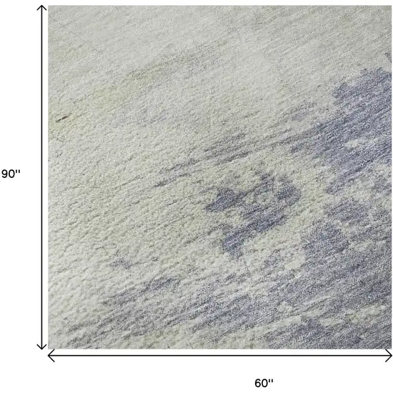 Artichoke Green Lavender And Ivory Abstract Washable Area Rug With UV Protection Photo 8