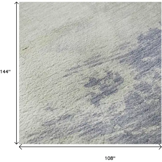 Artichoke Green Lavender And Ivory Abstract Washable Area Rug With UV Protection Photo 9