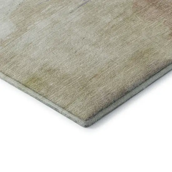 Artichoke Green Lavender And Ivory Abstract Washable Area Rug With UV Protection Photo 7