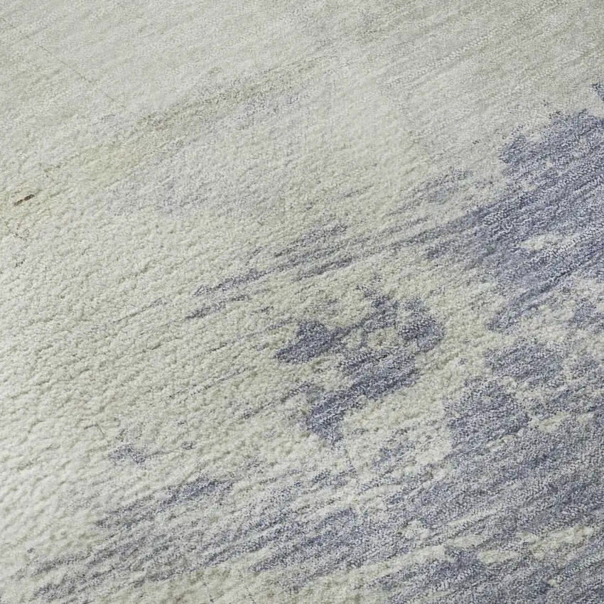 Artichoke Green Lavender And Ivory Abstract Washable Area Rug With UV Protection Photo 1