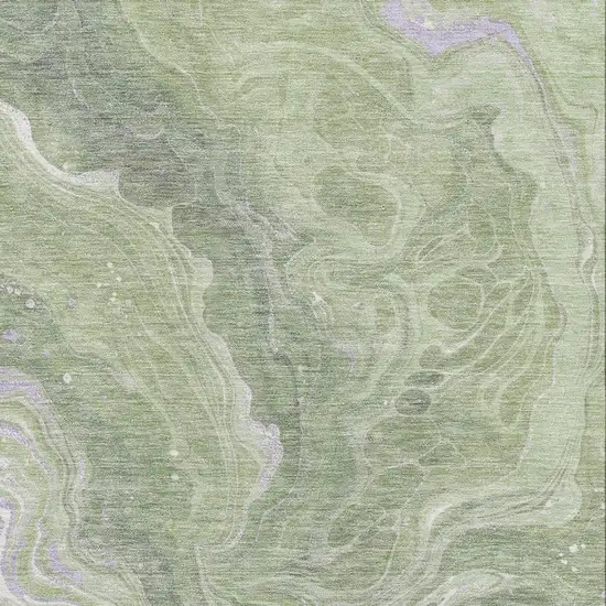 Artichoke Green Lavender And Ivory Abstract Washable Area Rug With UV Protection Photo 2