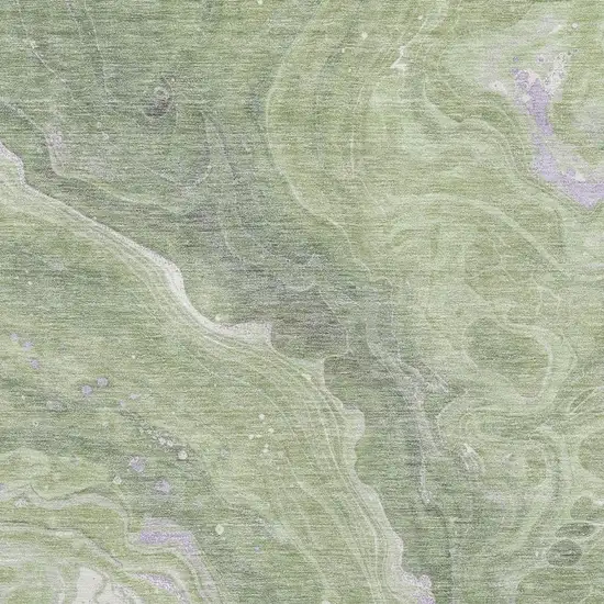 Artichoke Green Lavender And Ivory Abstract Washable Area Rug With UV Protection Photo 2