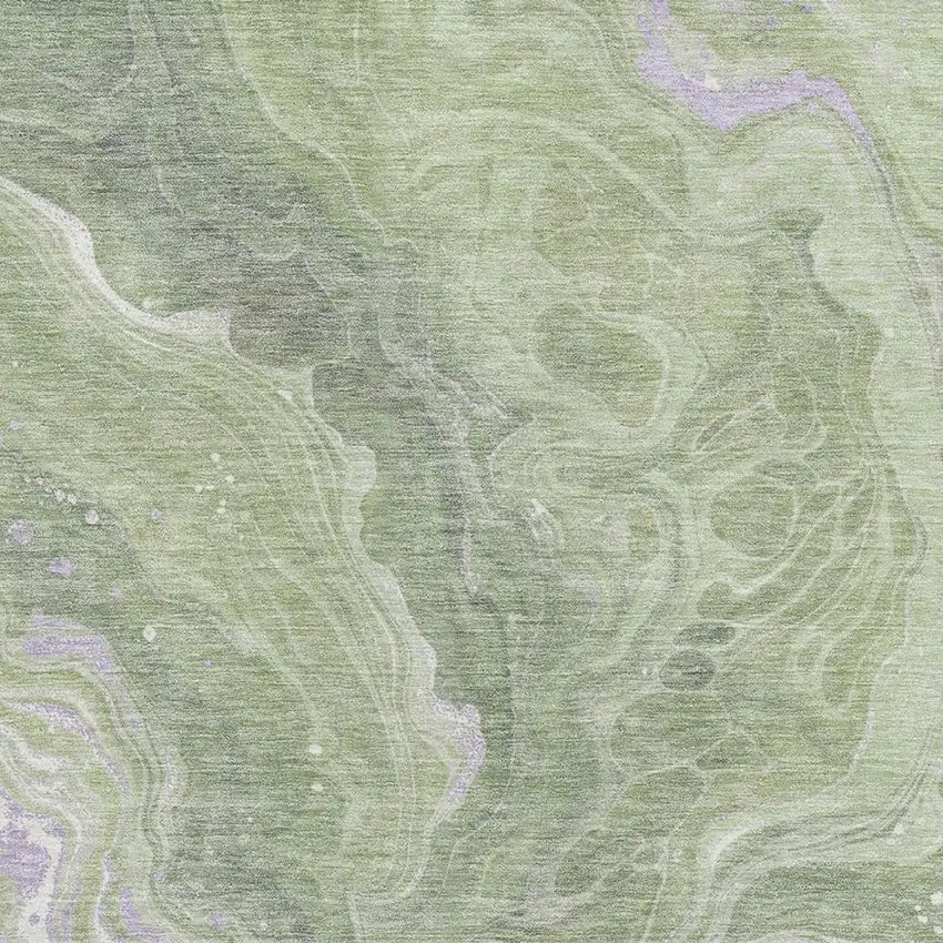 Artichoke Green Lavender And Ivory Abstract Washable Area Rug With UV Protection Photo 3