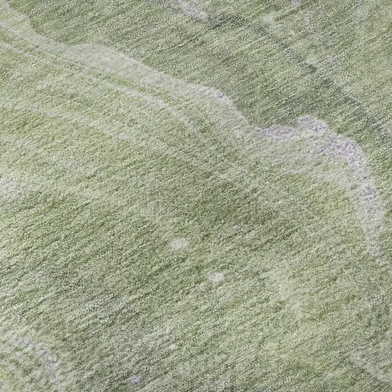 Artichoke Green Lavender And Ivory Abstract Washable Area Rug With UV Protection Photo 8