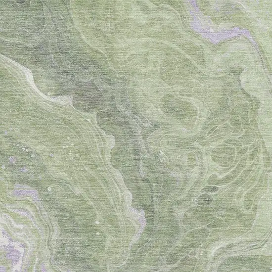 Artichoke Green Lavender And Ivory Abstract Washable Area Rug With UV Protection Photo 2