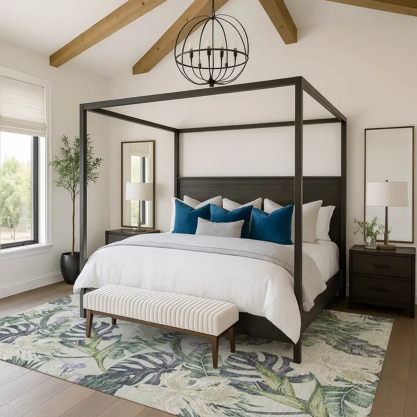 Artichoke Green Lavender And Ivory Floral Washable Area Rug With UV Protection Photo 4