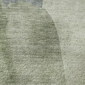 Photo of Artichoke Green Lavender And Taupe Abstract Washable Area Rug With UV Protection