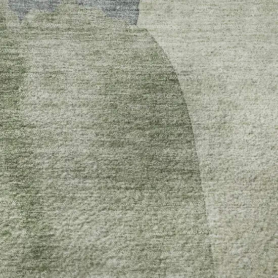 Artichoke Green Lavender And Taupe Abstract Washable Area Rug With UV Protection Photo 1