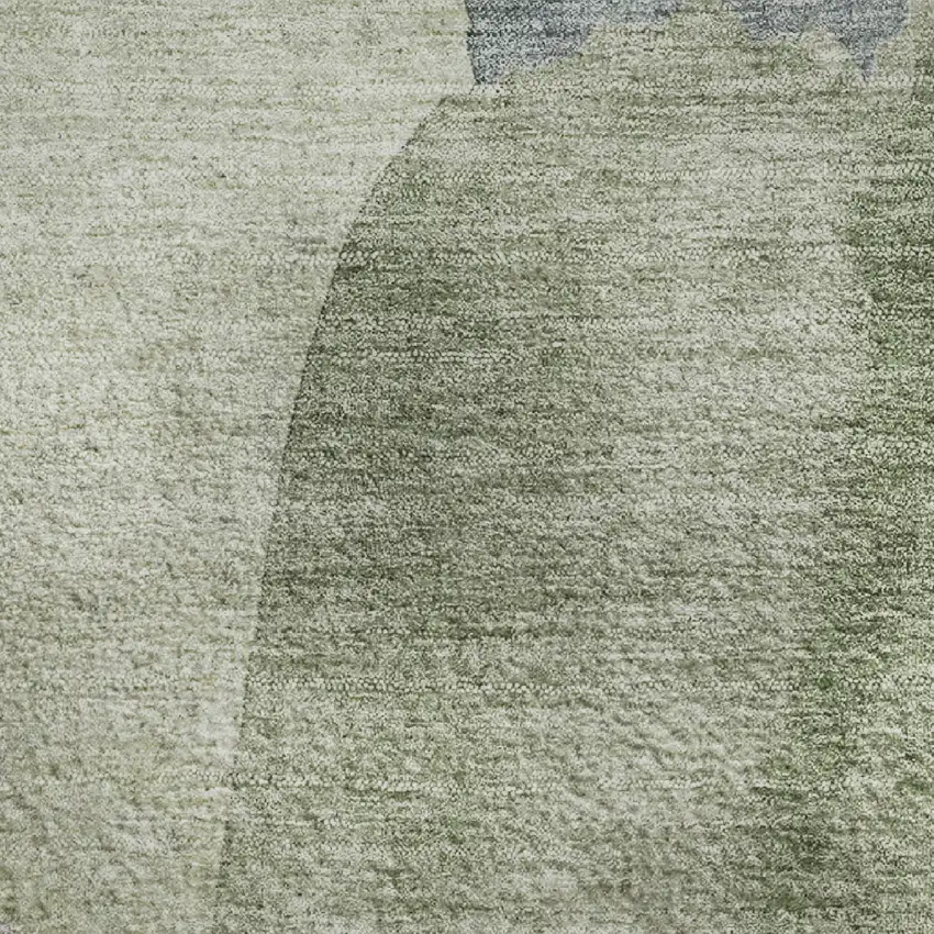 Artichoke Green Lavender And Taupe Abstract Washable Area Rug With UV Protection Photo 3