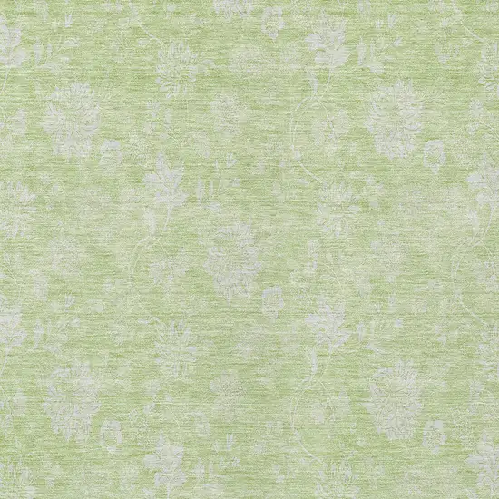 Artichoke Green Mint Green And Ivory Floral Washable Indoor Outdoor Area Rug Photo 5