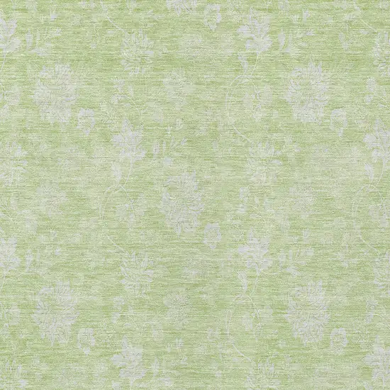 Artichoke Green Mint Green And Ivory Floral Washable Indoor Outdoor Area Rug Photo 5
