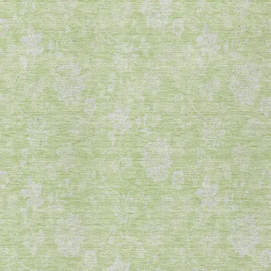 Artichoke Green Mint Green And Ivory Floral Washable Indoor Outdoor Area Rug Photo 5