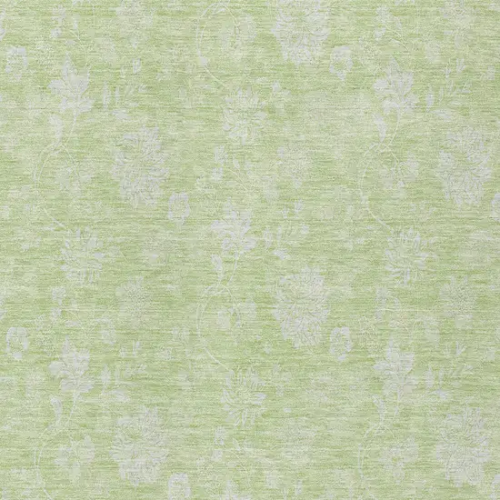 Artichoke Green Mint Green And Ivory Floral Washable Indoor Outdoor Area Rug Photo 5