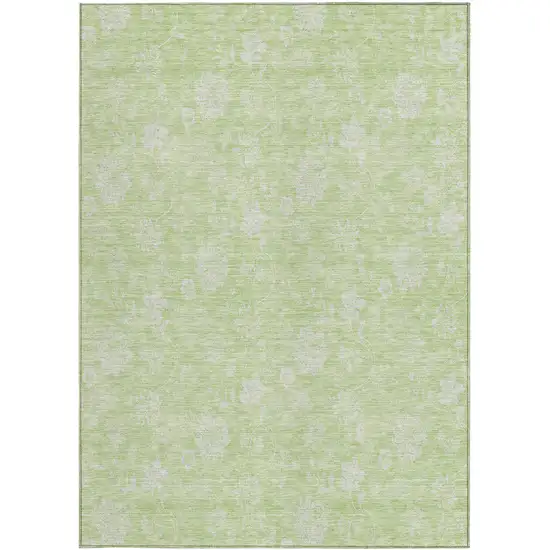 Artichoke Green Mint Green And Ivory Floral Washable Indoor Outdoor Area Rug Photo 6