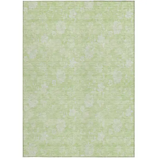 Artichoke Green Mint Green And Ivory Floral Washable Indoor Outdoor Area Rug Photo 6