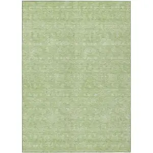 Photo of Artichoke Green Mint Green And Ivory Floral Washable Indoor Outdoor Area Rug
