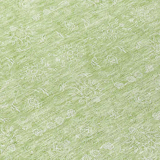 Artichoke Green Mint Green And Ivory Floral Washable Indoor Outdoor Area Rug Photo 9