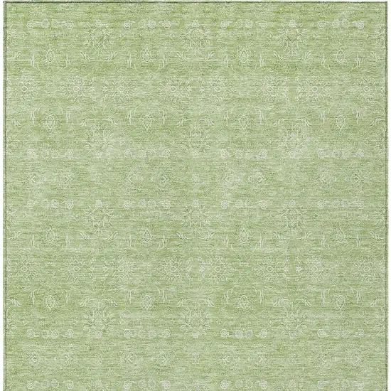 Artichoke Green Mint Green And Ivory Floral Washable Indoor Outdoor Area Rug Photo 4