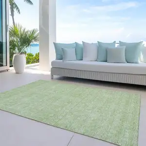 Photo of Artichoke Green Mint Green And Ivory Floral Washable Indoor Outdoor Area Rug