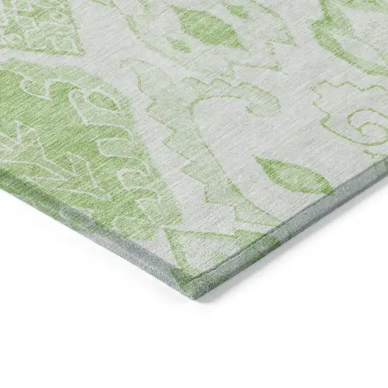 Artichoke Green Mint Green And Ivory Moroccan Washable Indoor Outdoor Area Rug Photo 3