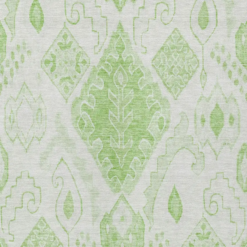 Artichoke Green Mint Green And Ivory Moroccan Washable Indoor Outdoor Area Rug Photo 4
