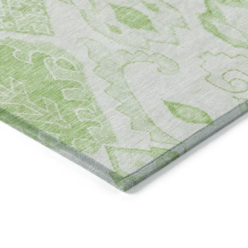 Artichoke Green Mint Green And Ivory Moroccan Washable Indoor Outdoor Area Rug Photo 4