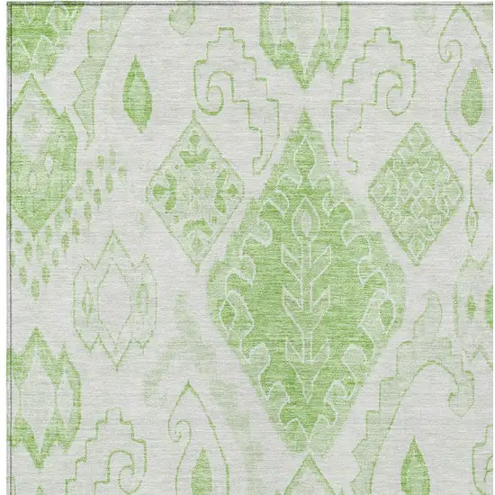 Artichoke Green Mint Green And Ivory Moroccan Washable Indoor Outdoor Area Rug Photo 5