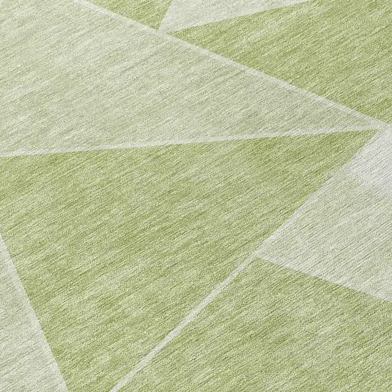 Artichoke Green Mint Green And Sage Geometric Washable Indoor Outdoor Area Rug Photo 9