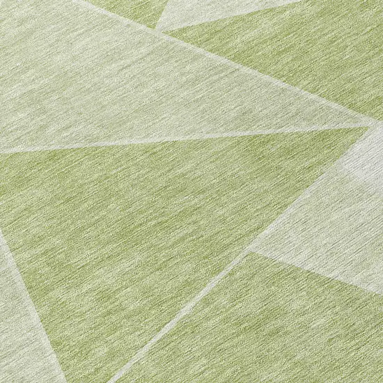 Artichoke Green Mint Green And Sage Geometric Washable Indoor Outdoor Area Rug Photo 9
