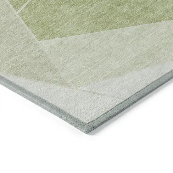 Artichoke Green Mint Green And Sage Geometric Washable Indoor Outdoor Area Rug Photo 4