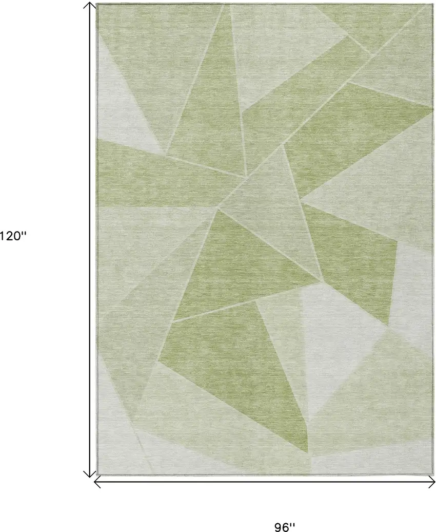 Artichoke Green Mint Green And Sage Geometric Washable Indoor Outdoor Area Rug Photo 3