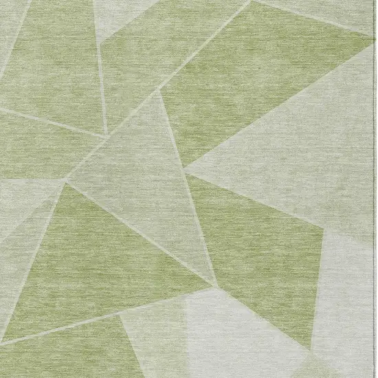 Artichoke Green Mint Green And Sage Geometric Washable Indoor Outdoor Area Rug Photo 4