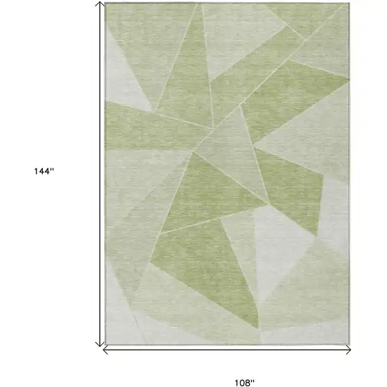 Artichoke Green Mint Green And Sage Geometric Washable Indoor Outdoor Area Rug Photo 9