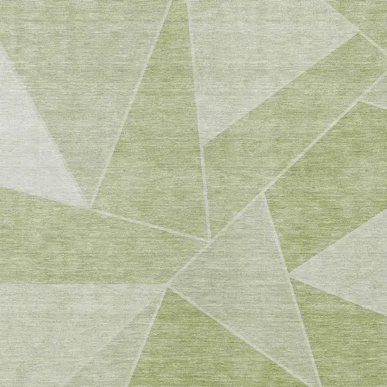 Artichoke Green Mint Green And Sage Geometric Washable Indoor Outdoor Area Rug Photo 5