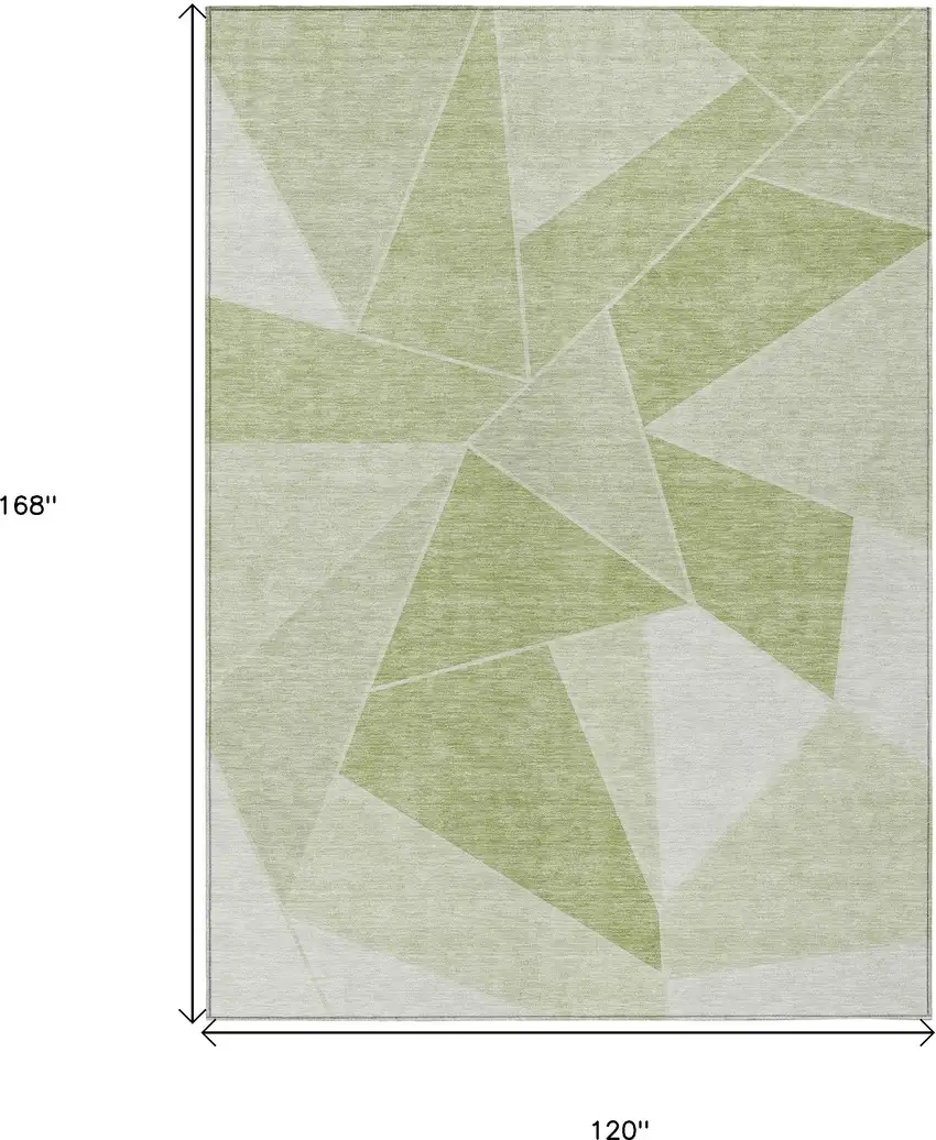 Artichoke Green Mint Green And Sage Geometric Washable Indoor Outdoor Area Rug Photo 3