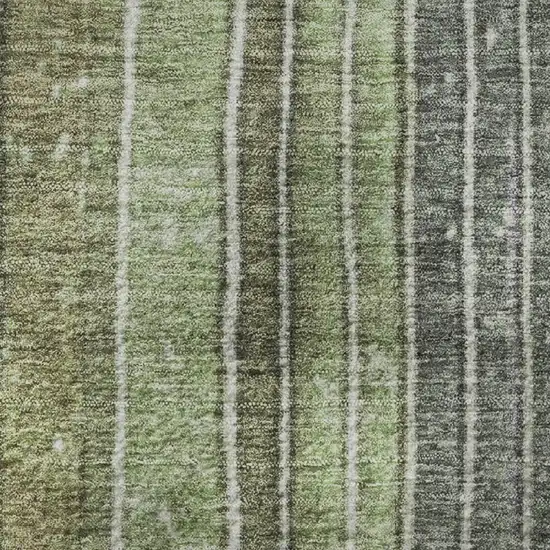 Artichoke Green Purple And Charcoal Striped Washable Area Rug With UV Protection Photo 8