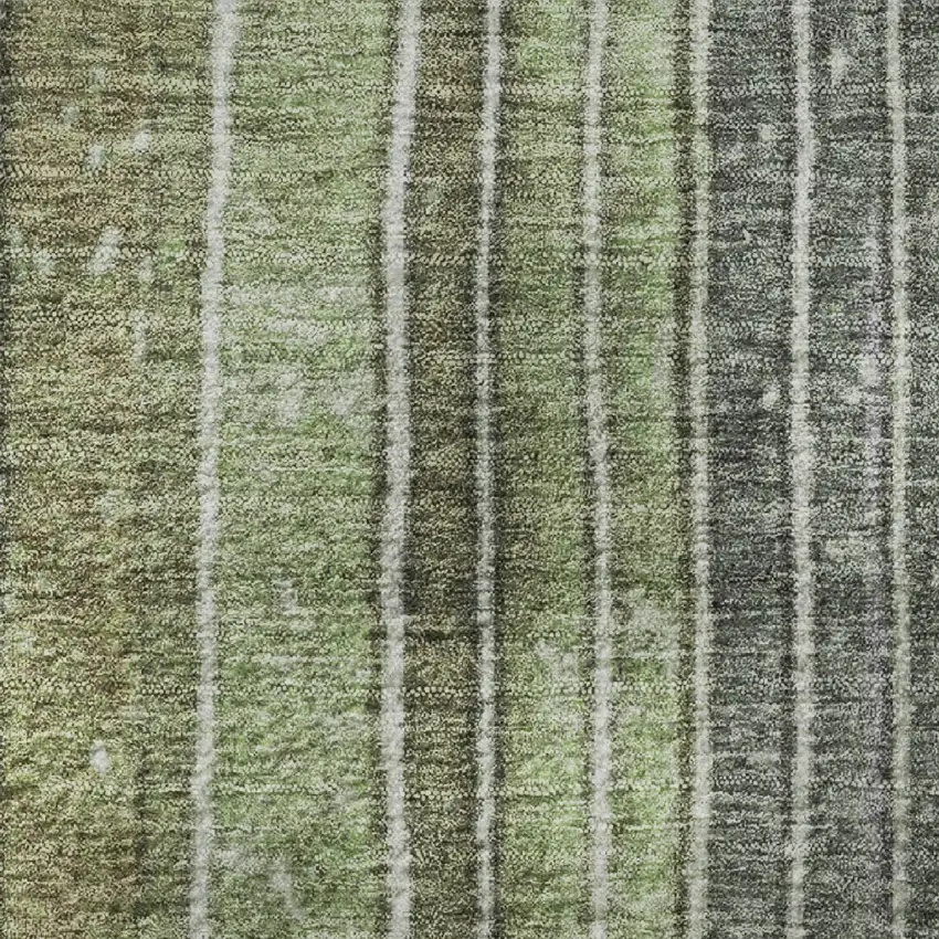 Artichoke Green Purple And Charcoal Striped Washable Area Rug With UV Protection Photo 9