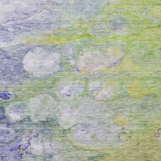 Artichoke Green Purple And Lilac Abstract Washable Indoor Outdoor Area Rug Photo 5
