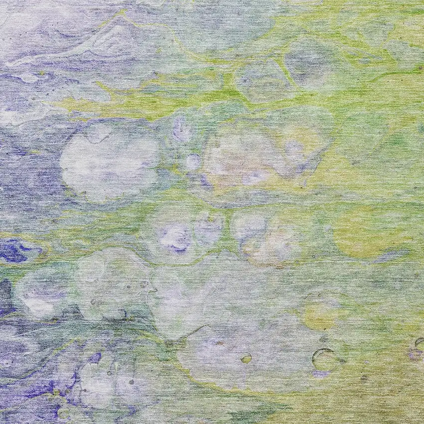 Artichoke Green Purple And Lilac Abstract Washable Indoor Outdoor Area Rug Photo 5