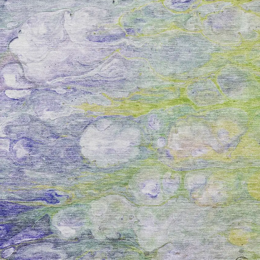 Artichoke Green Purple And Lilac Abstract Washable Indoor Outdoor Area Rug Photo 5